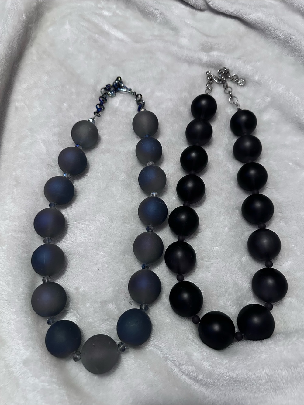Sassy Jones Matte Bead Necklace - Black & Charcoal